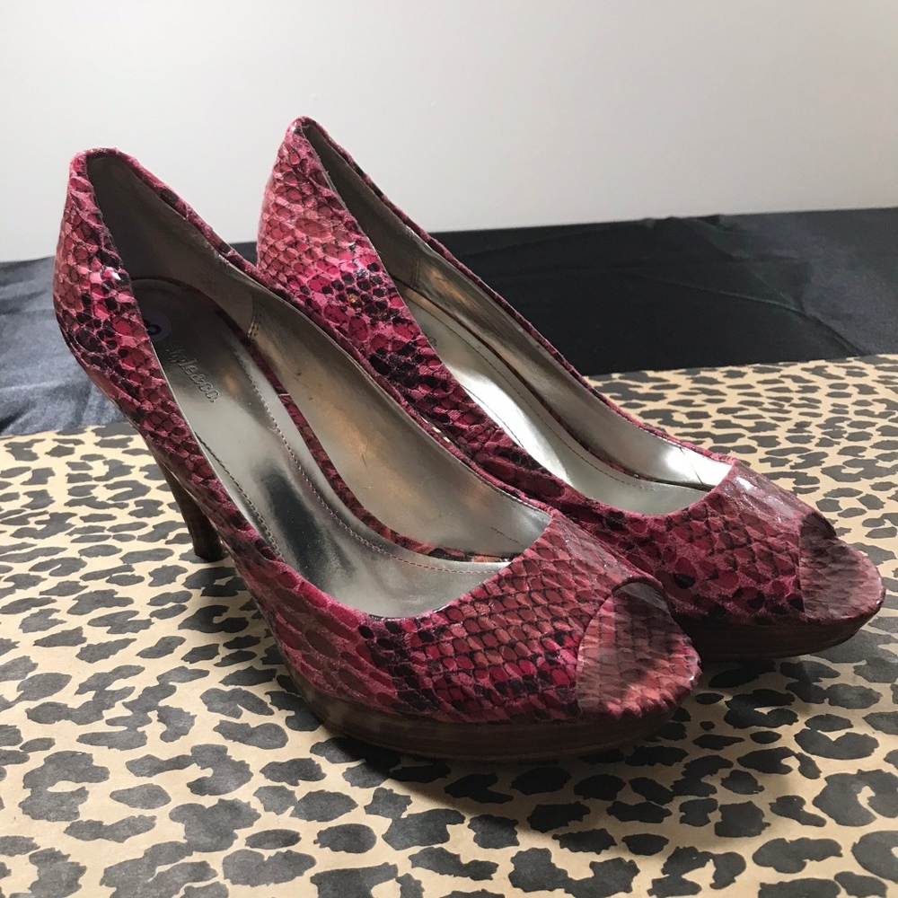 Style & Co Peep Toe Hot Pink Heels